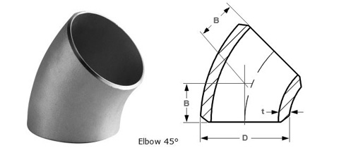 Stainless Steel 45° Long Radius Elbow
