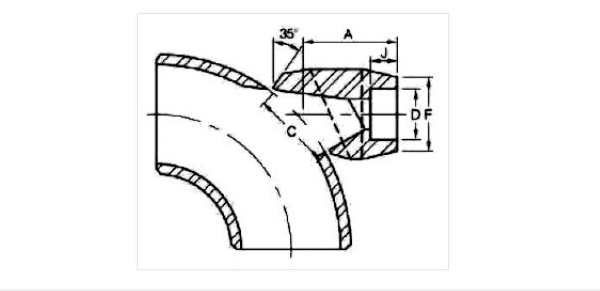 90 Degree Elbow Outlet Socket Weld Fittings Dimensions