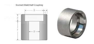 Socket Weld Half Coupling Dimensions